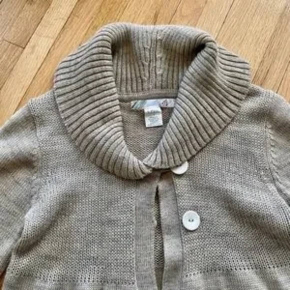 Matrix Wool Blend Open-Front Ribbed Shawl Collar Tan Cardigan Sweater – Size S - Picture 3 of 13